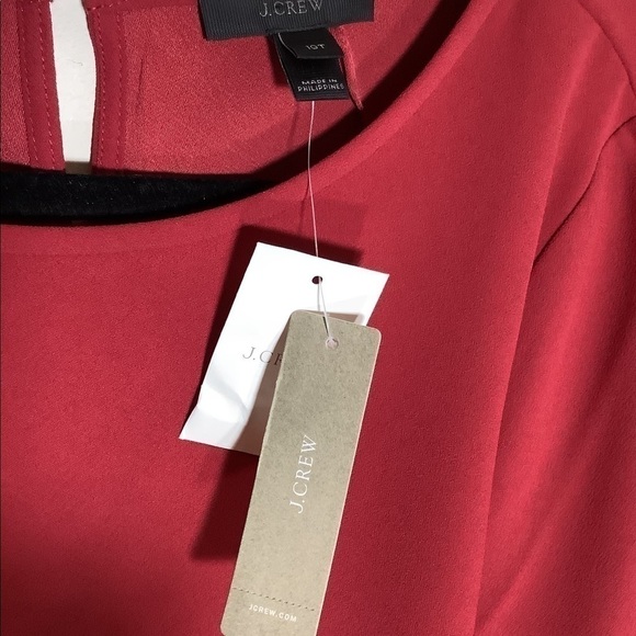 J CREW RUFFLED SLEEVES RED BLOUSE TALL NWT - Picture 7 of 8